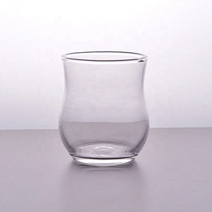 Empty high machine blown candle vessel glass tea light candle jar living roon decor supplier