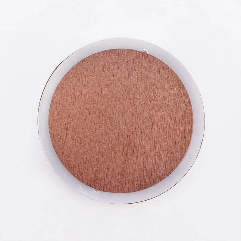 round wooden lid for glass candle vessels brown color
