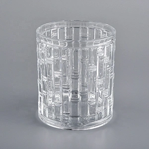 Sunny empty crystal translucent luxury large glass candle vessels