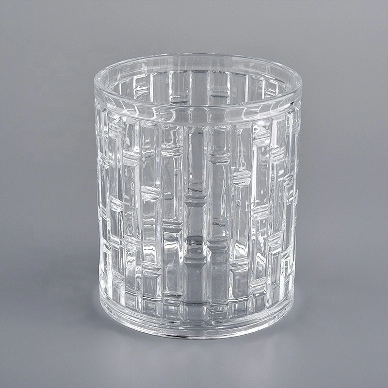 Sunny empty crystal translucent luxury large glass candle vessels