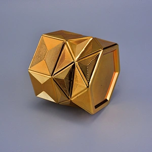 Sunny luxury decorative gold scented Hexagon glass candle jar holder