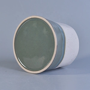 Elegant green round ceramic candle containers votive candle holders home decoration supply