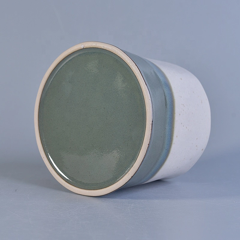 Elegant green round ceramic candle containers votive candle holders home decoration supply