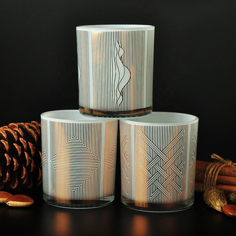 luxury black and white candle glass jars 6oz 8oz 10oz