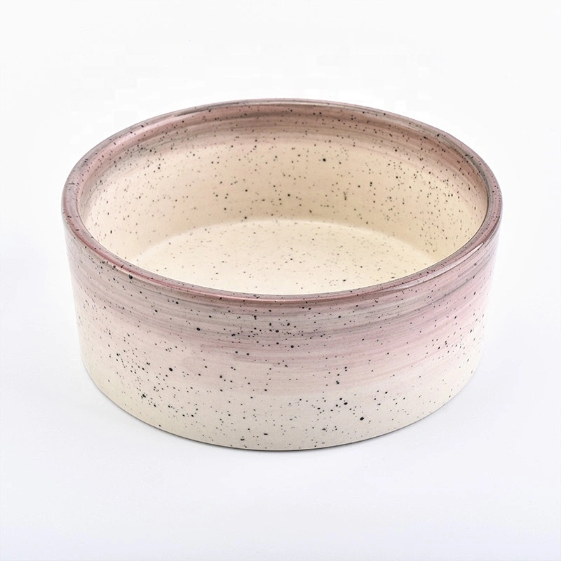 Vintage pink handmade ceramic candle vessel votive candle tin home decor