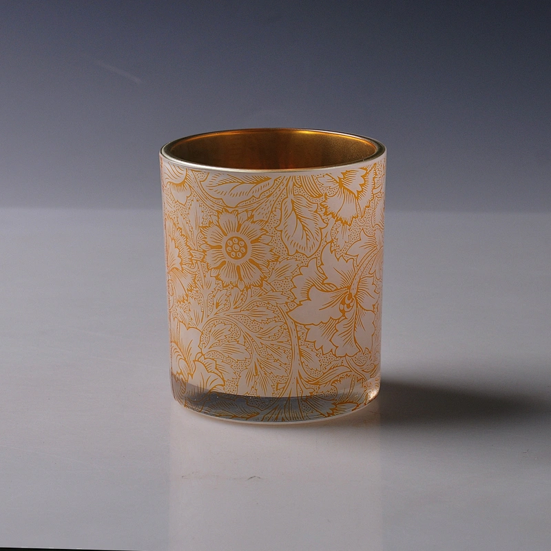 Wholesales gold crystal glass candle holder with wooden lid