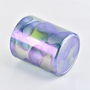 Customized candle vessel handmade glass tea light candle jar
