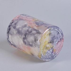 Wholesales China custom cylinder colorful ceramic candle jars