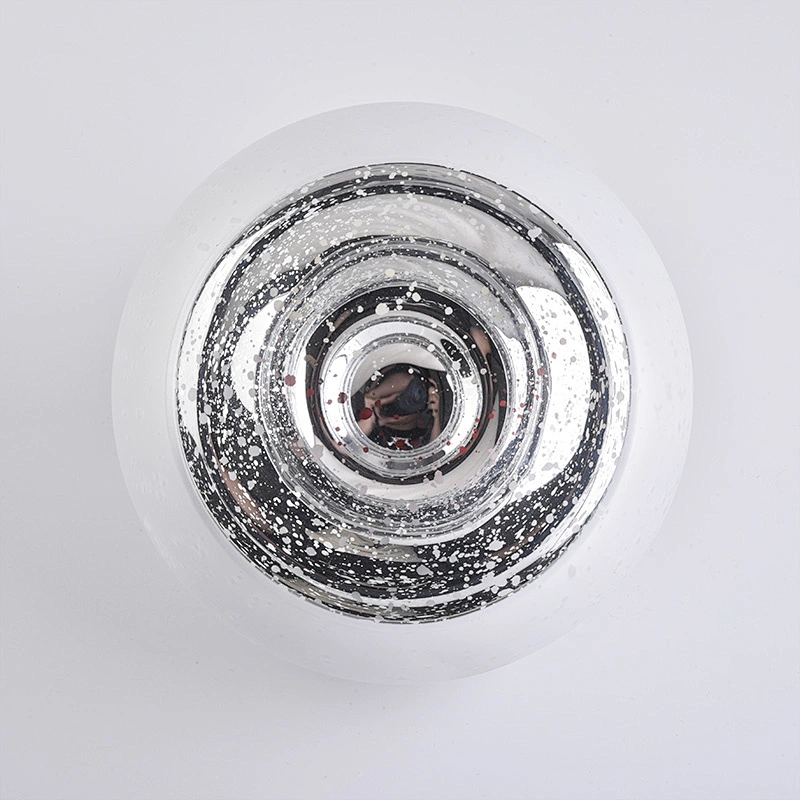 round silver glass candle container mercury glass jars for candle making