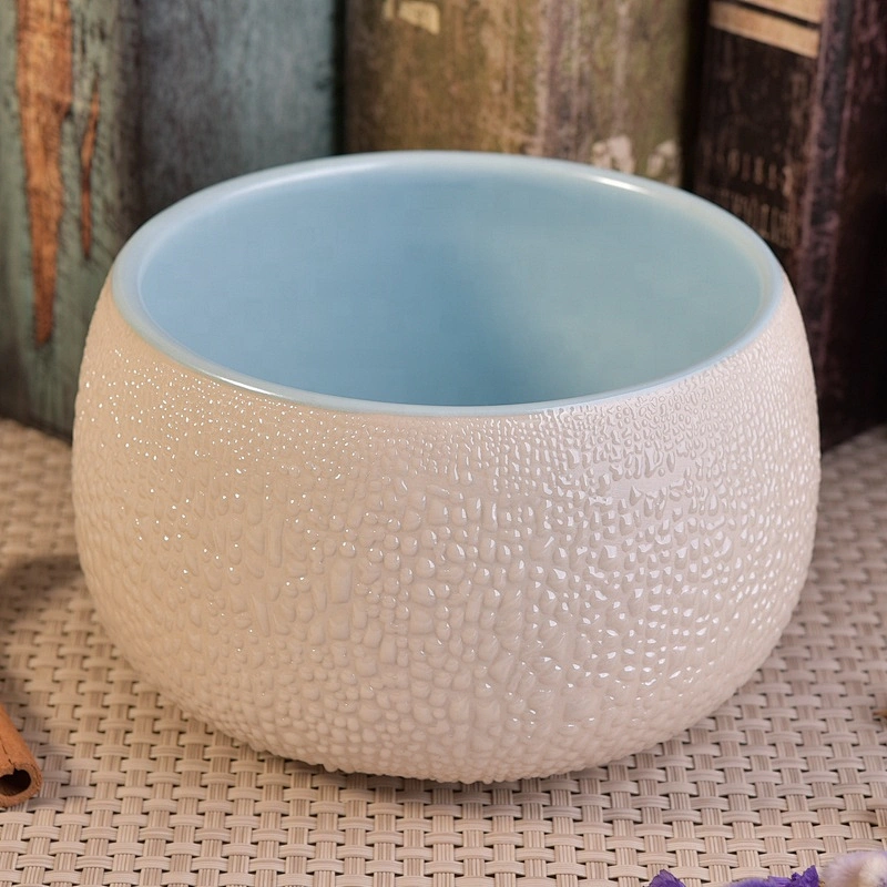 Unique custom ceramic scented candle holder for wedding