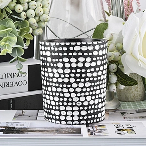 8 ounce matte black concrete candle jars