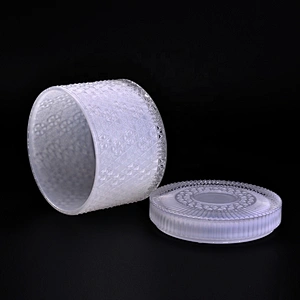10oz 20oz Wholesales tea light white luxury glass candle holder with lids