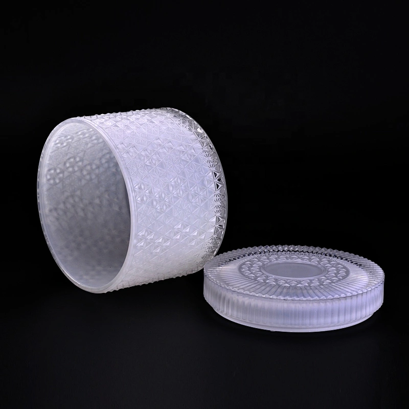 10oz 20oz Wholesales tea light white luxury glass candle holder with lids