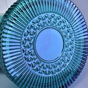 Sunny design blue luxury votive glass candle jar with lids 10oz