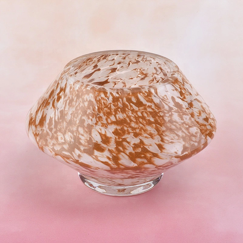 Antique iridescent glass candle container home Decoration