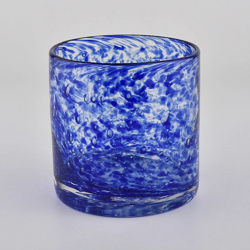 4 inch colored glass candle jar , unique glass large candle container