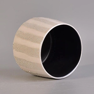 Empty hand printing glazed ceramic candle vessel tealight scented candle holders home decoration use
