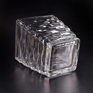 Transparent square Glass Candle cup luxury candle Holder home Decor wholesale