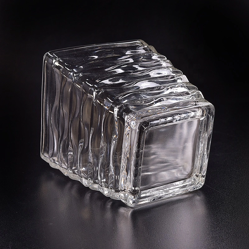 Transparent square Glass Candle cup luxury candle Holder home Decor wholesale