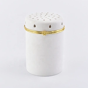Luxury  ceramic votive candle jars candle vessel with lid home decor in bulk
