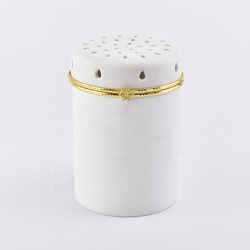 Luxury  ceramic votive candle jars candle vessel with lid home decor in bulk