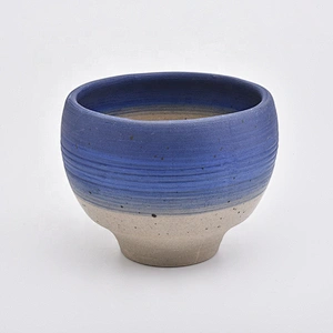 Colored glazed ceramic candle jar votive wick holders home decoration