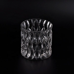 Wholesale cylinder empty crystal  glass candle holder