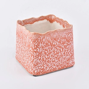 480ml mable square ceramic candle jar scented candle container with base party decoration