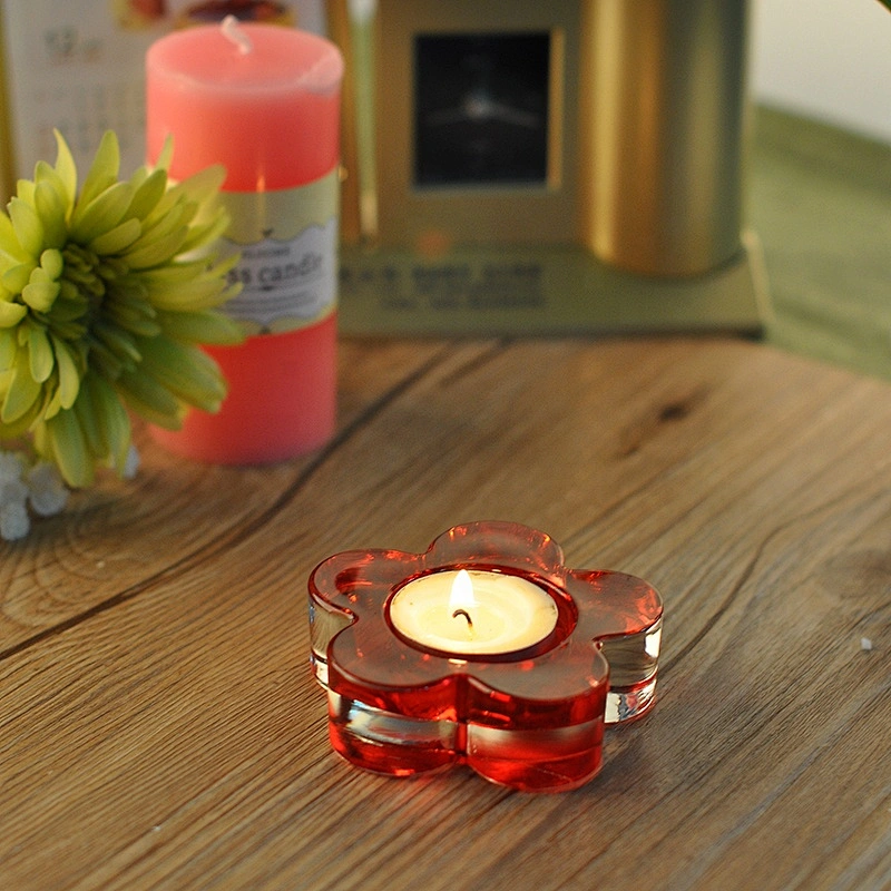 Home decoration flower tea light luxury glass candle holder