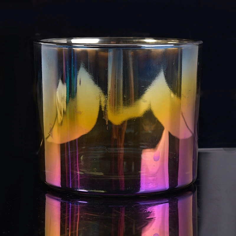 Wholesales Dark Iridescent Glass Candle Jars Home Decoration