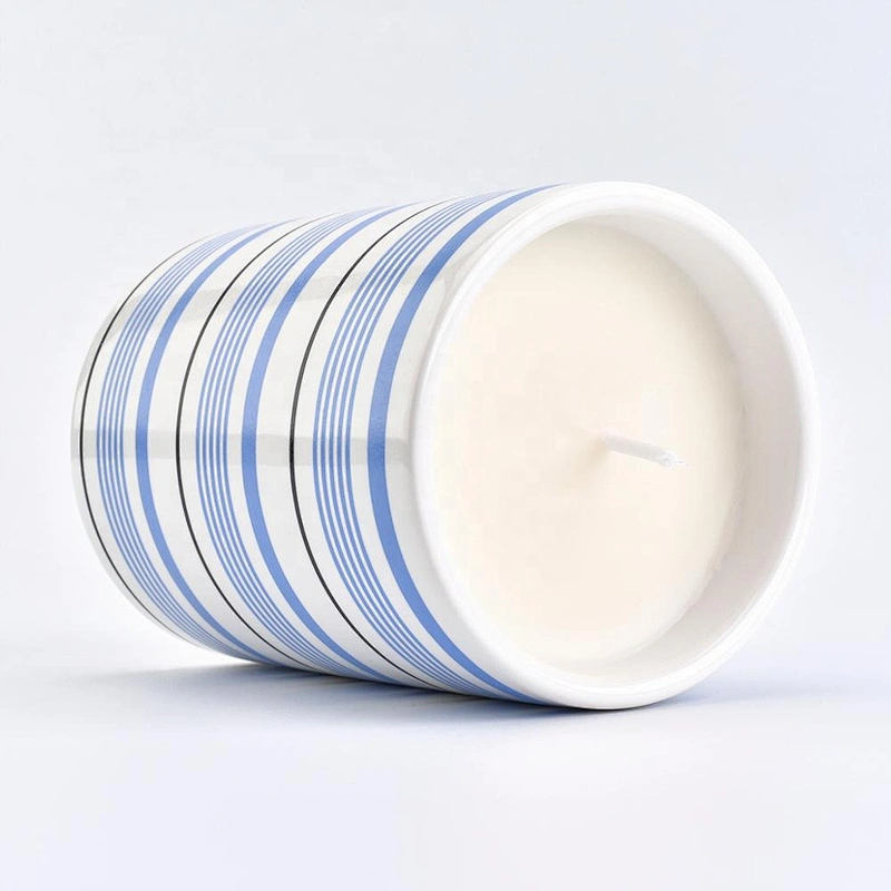 6oz wholesales blue ceramic candle holder in bulk