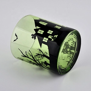 8oz colorful glass candle jars for Hallowmas