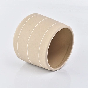 15 oz yellow ceramic candle container, concise style ceramic jar home decoration