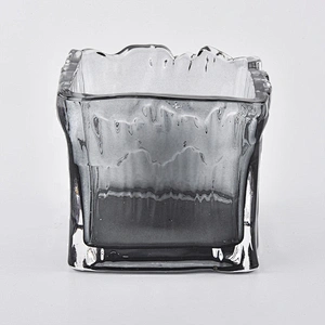 10oz 12oz 14oz Wholesales votive square black Luxury glass candle holder