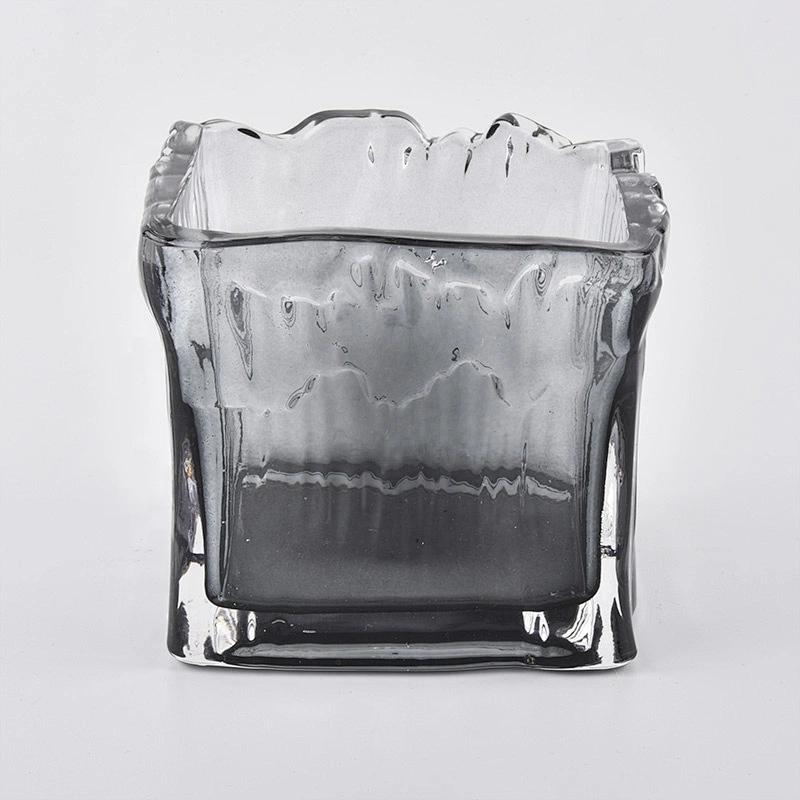 10oz 12oz 14oz Wholesales votive square black Luxury glass candle holder