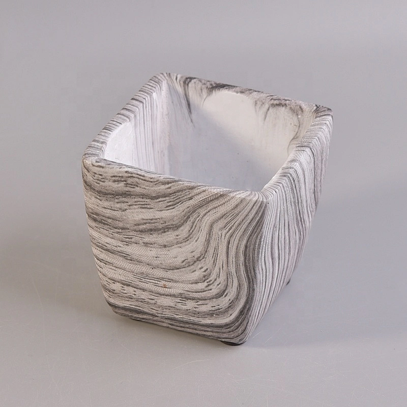 Square concrete candle holders hurricane custom table decor