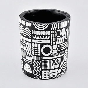 Wholesales custom black ceramic candle jar 10oz