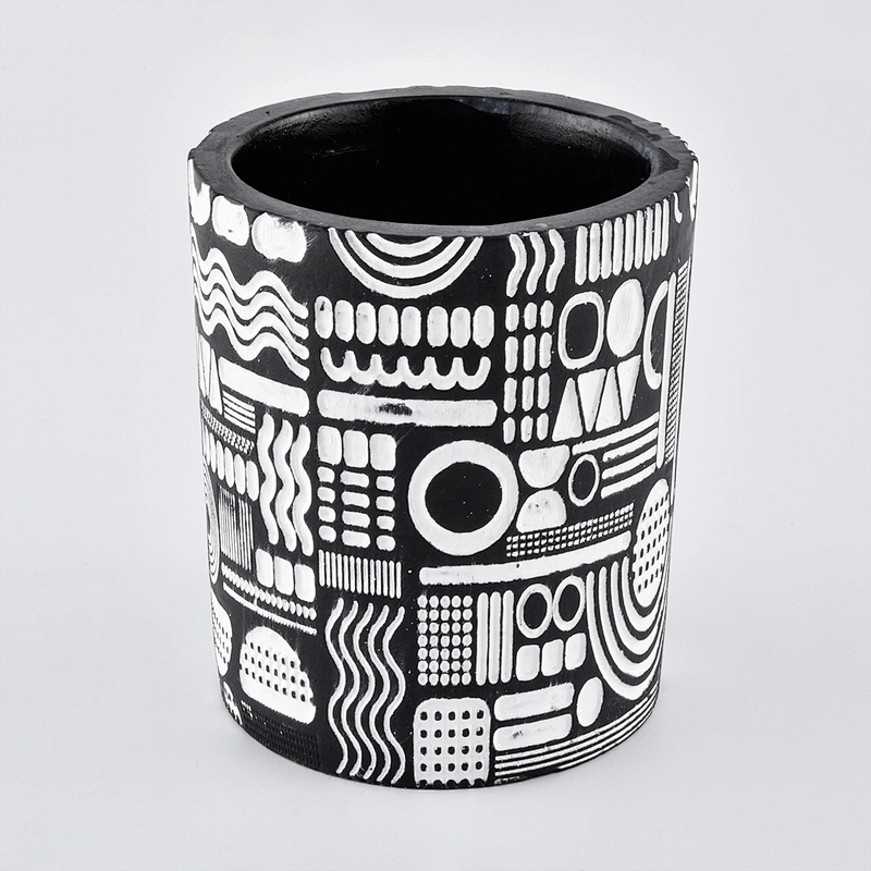 Wholesales custom black ceramic candle jar 10oz
