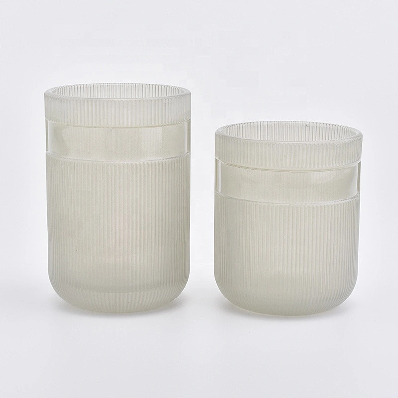 Cylinder customized striped candle vessel glass candle holder wedding centerpieces
