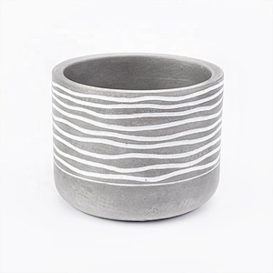 400ml Circle grey concrete candle containers custom wedding decoration
