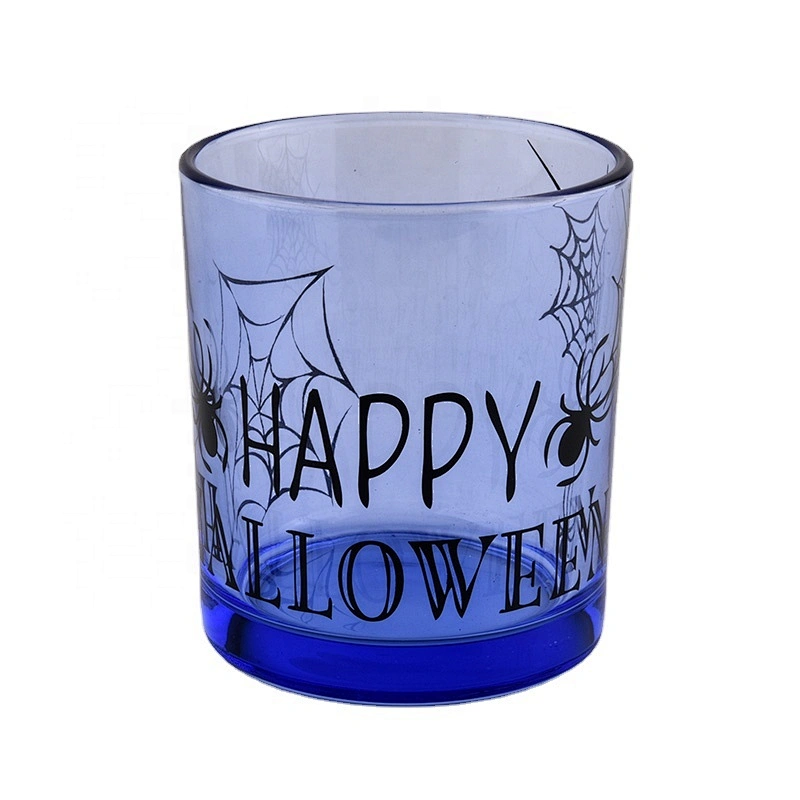 6oz 8oz 10oz 12oz decorative glass candle jars for Halloween
