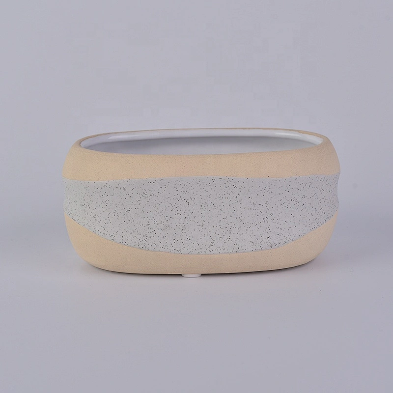 10oz 14oz 16oz Custom oval grey candle ceramic jars