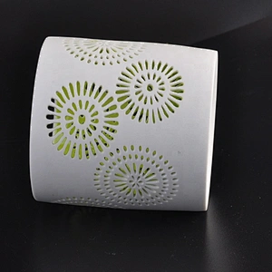 Cylinder White frosted tealight ceramic candle jars