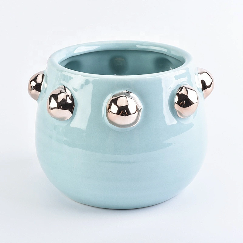 Handmade painting ceramic candle containers bowl votive scented candle holders party decoration wholesale