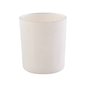 12 OZ matte white glass  candle container, votive candle holder