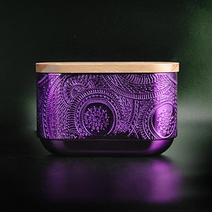 20oz christmas tealight Glass candle holders with wood cover