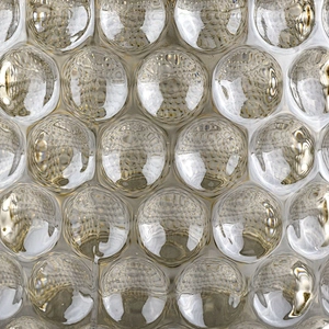 Sunny new design custom bubble crystal decorative glass candle holders with glass lid