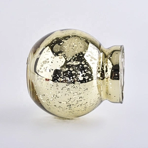 Custom luxury golden plating glass candle containers wholesales