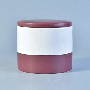 Customized cylinder glaze ceramic tealight candle vessel candle containers with lid home decoration suppliers