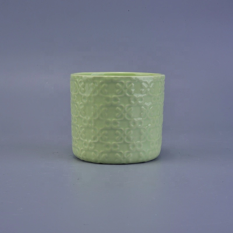 Wholesales pink ceramic candle holder with wood lid